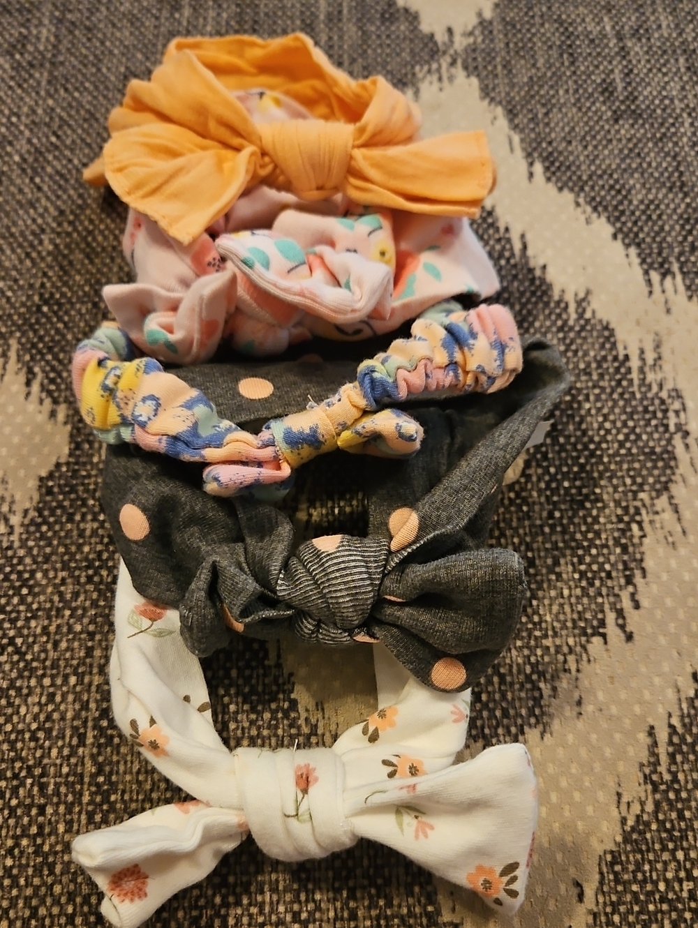 Kids Bow Headband Set - Yellow, Pink, Gray, White